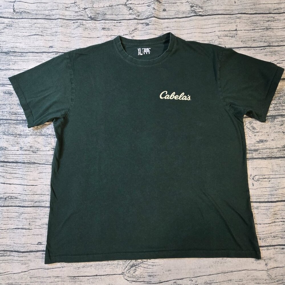 Cabelas Wildlife Decoy Short Sleeve Green T-Shirt for Men Size XL